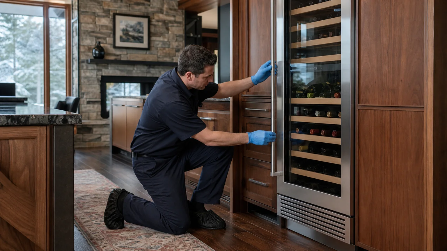 Built-in wine cooler diagnostic visit in the service area